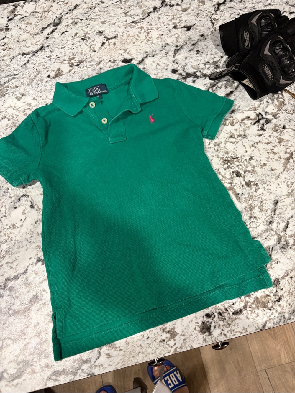 Polo by Ralph Lauren Kids Emerald Green Polo with Pink Pony